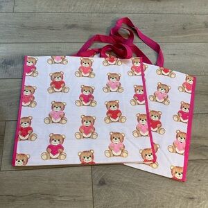 Homegoods TJMaxx Marshalls Viral Valentines Day Bear Heart Print Tote Bags NWOT
